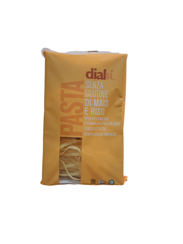 Dialsi pasta seca tallarines sense gluten, sense lactosa i vegana.