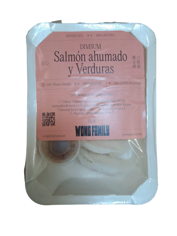 Dimsum de salmó i verdures sense gluten i sense lactosa