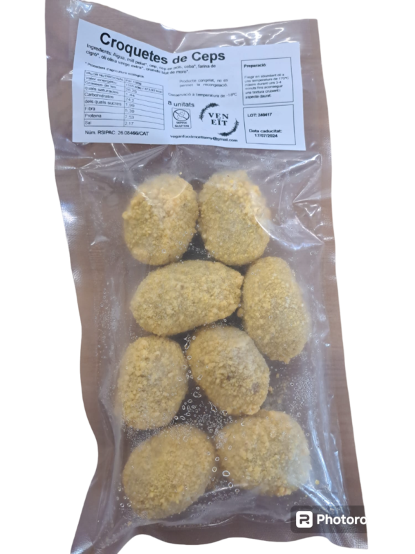 Croquetes de ceps veganes, sense gluten i sense lactosa