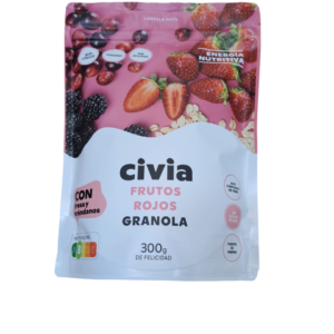 Granola de fruits vermells sense gluten i vegetariana