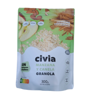 Granola poma i canyella sense gluten i vegetariana